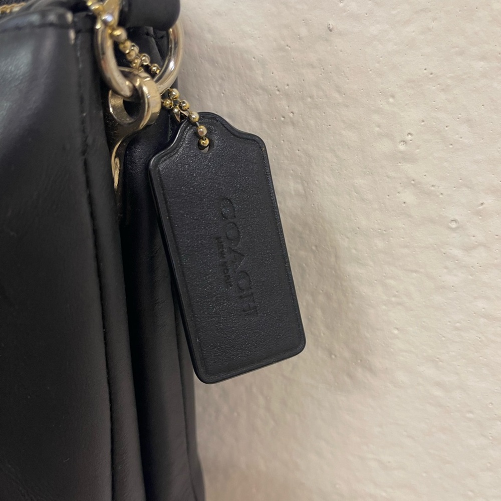 Coach Black Leather Crossbody with Gold Hardware - Picture 3 of 7